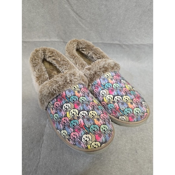 Skechers Shoes - Skechers Womens BOBS Too Cozy Pooch Parade Memory Foam Slippers 9.5 Faux Fur Dog